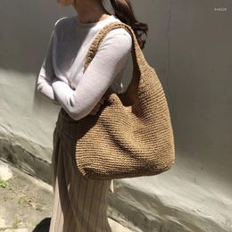 School Bags Fashion Straw Women Shoulder Paper Woven Female Handbags Large Capacity Summer Beach Casual Tote Purses