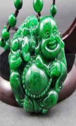 Natural jade jadeite pendant with green dragon jade buddha pendant9683712