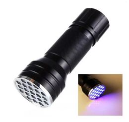 21 LED UV Flashlight Torch Light Violet Light Blacklight Lamp 3A Battery For Marker Checker Detection2144866