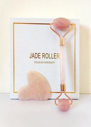 Jade Roller Face Massager Slimmer Lift Rose Quartz Natural Stone Crystal Wrinkle Double Chin Remover Health Beauty Skincare Tool5508019