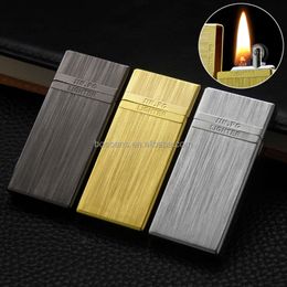 Zd Creative Kerosene Lighter Metal Wire Drawing Grinding Wheel Cigarette Lighter Personalized Outdoor Thin Cigarette Lighter