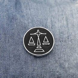 Brooches Libra Scales For Men Round Balance Badges Suit Brooch Pins Collar Decorated Shirt Accessories Brand Jewelry