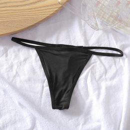 Women's Panties Seamless Women Thongs Sexy Low Waist Breathable Female Underwear Soft Solid Color Silk Lingerie Tanga