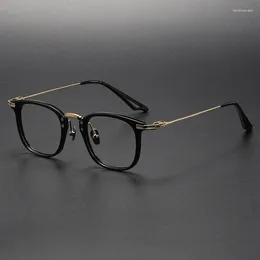 Sunglasses Frames Top Quality Handmade Acetate Titanium Glasses Frame Men Women Luxury Retro Square Business Eyeglasses Optical Eyewear