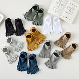 Men's Socks Five Finger Spring And Summer Personality Simple Solid Colour Ins Breathable Casual