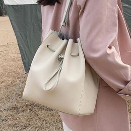 Shoulder Bags Drawstring Women Bucket Bag PU Leather Lady Purse And Handbag 2024 Luxury Designer Female Crossbody Bolsas