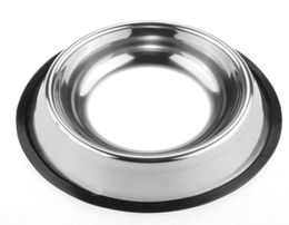 Stainless Steel Dogs Pets Standard Pet Dog bowls Puppy Cat Food or Drink Water Bowl Dish YHM0886162306
