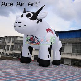 8m long (26ft) Advertising Inflatable Standing Milk Cow Inflatable Cartoon Figure for Farm Decoration