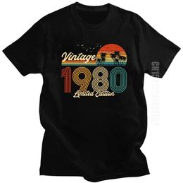 Vintage 1980 Limited Edition TShirt Men Graphic Tops Tees 40 Years Old 40th Birthday Gift T Shirt 100 Cotton Tshirt Clothing 2109546744