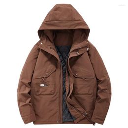 Men's Jackets Casual Windproof And Waterproof Hooded Outdoor Loose Sports Work Jacket