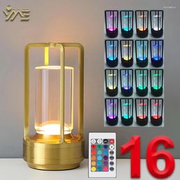 Table Lamps LED Desk Light Lamp Lights Portable Cordless Atmosphere Room Decor Type-C Rechargeable Night Remote Control