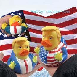 Creative PVC Flag Trump Ducks Bath Floating Duck Water Toy Party Supplies Funny Gift Party Favor Q980