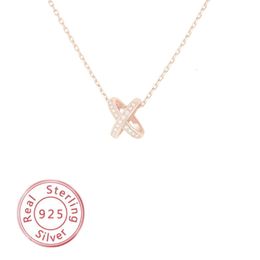 French Brand Jewelry Sterling Sier X Shape Necklace for Women JEUX DE LIENS