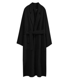 Women039s Wool Blends 2021 Winter Trench Coat Autumn Black Long Female Jacket Belt Flannel Overcoat Clothes Casaco Feminino G8112496