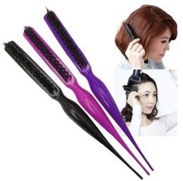 Hair Brushes 1PC Salon Comb Teasing Brush Three Row Natural Boar Women And Men anti static brush professional comb hairdressing brush