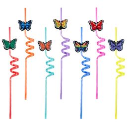Other Disposable Plastic Products Butterfly Themed Crazy Cartoon Sts Drinking For Kids Goodie Gifts Party Birthday St Girls Decoration Ot4Gt