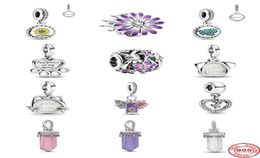 925 Silver Fit Charm 925 Bracelet New European MY Pet Dog Cat Forget Me Not Flower charms set Pendant DIY Fine Beads Jewelry1431056