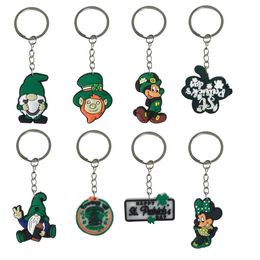 Keychains Lanyards Saint Patricks Day Keychain Key Rings Tags Goodie Bag Stuffer Christmas Gifts And Holiday Charms Cool For Backpacks Othqw