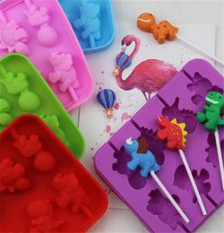 8 Cavities Dinosaur Shape Lollipop Silicone Mold DIY Chocolate Baking Molds Nonstick Hard Candy Sugar Craft Cake Decoration9341556