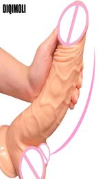 NXY Vibrators 255CM6CM Oversized Realistic Dildos Soft Skin Feeling Huge Penis Erotic Thick Phallus Big Dick Sex Toys for Women5990151