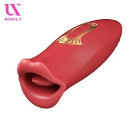 Other Health Beauty Items Licking Tongue Nipple 10 Modes Biting Clit Sucker Oral Vibrator for Women Rose-Clitoris Stimulator Vagina s for Adult Y240503