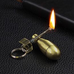 Hy Creative Metal Match Lighters With Key Chain Pendant Kerosene Lighters Wholesale