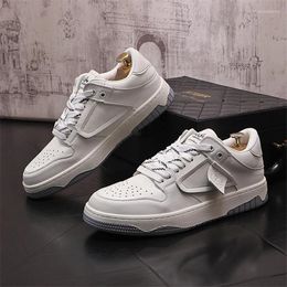 Casual Shoes White Leather Designer Men Hip Hop Board Loafers Tennis Zapatillas Hombre