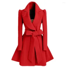 Women's Jackets Korean Woolen Windbreaker Overcoat Jacket Coats Red XL Autumn And Winter Long Fashion Coat