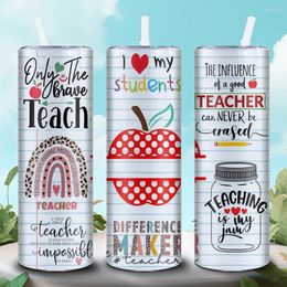 Water Bottles 1 Piece Of 3D College Style Sublimated Stainless Steel Tumbler With Lid And Straw Thin Bottle Suitable For Teacher Gifts