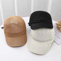 Ball Caps New Mens and Womens Outdoor Casual Breathable Baseball Caps Sunscreen Summer Adjustable Solid Color Sun Hat UV Protection Cap T240508