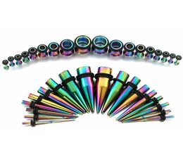 36pcs Ear Stretching Kit 14G00G Stainless Steel Tapers and Plugs Tunnels Ear Gauges Expander Set Body Piercing Jewelry4337309