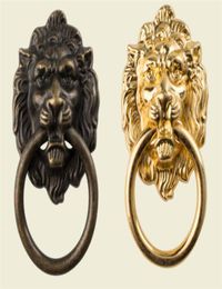 66*40mm Furniture Handles Beast for Lion Head Antique Alloy Handle Wardrobe Drawer Door Retro Decoration 1PCS With Screw3530210