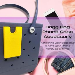 Phone Case Holder Accessory for Bogg Bags - Compatible with All Rubber Beach Tote Bags - Secure Attachment - Plastic Shell Case 240509