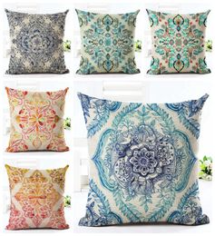 rustic floral cushion cover shabby chic ethnic home decor boho sofa bed throw pillow case vintage fundas cojines3508169