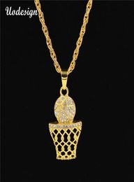 Whole 70cm Long New Basketball and Basket Alloy Charms Pendant Necklace Gold Chains for Mens HipHop Bling Bling Gift Box27515585229