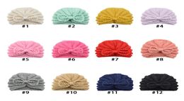 Baby hats with knot decor 2021 boys and girls hair accessories 12 Colours Turban Knots Head Wraps Kids Children Winter Spring Beani8872821