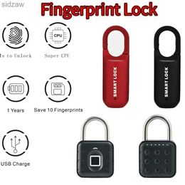 Smart Lock Mini fingerprint padlock USB keyless luggage lock electronic lock intelligent biometric fingerprint lock quick unlocking WX