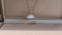charm Necklace Pendant with pink Colour diamond fan shape in 43cm length women Necklace Jewellery PS500921656537506