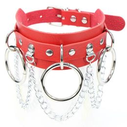 Fashion Sexy Choker Necklaces Goth Collar Chain Belt Necklace Pendant Pu leather Chocker Bondage Club Party Wedding Jewellery Gift3187155