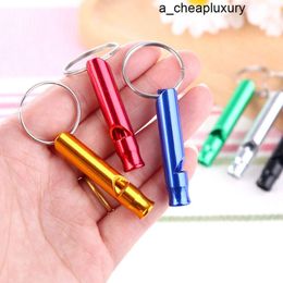 Metal Whistle Keychains Portable Self Defence Keyrings Rings Holder Car Key Chains Accessories Outdoor Camping Survival Mini Tools Promotion Gift
