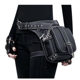 Waist Bags SzBlaZe Women Retro Leather Bag Steampunk Gothic Messenger Pouch Motorcycle Belt For Cosplay Daily Travel