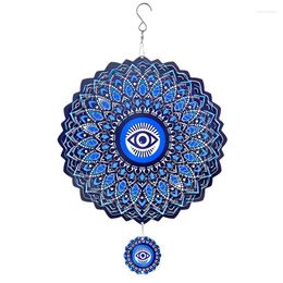 Decorative Figurines Mandala Eye Wind Spinner Metal 3D Rotating Windchimes Luxury Art Garden Hanging Outdoor Decoration Easy To Use