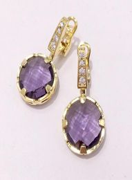 Fashion Accessories Beautiful copperplated diamondstudded fourclaw purple gem ear clip earrings9120788