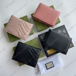 High quality Genuine leather Luxury designer card holders Wallets men fashion small Coin purses holder With box Women Key handbags bags 233K