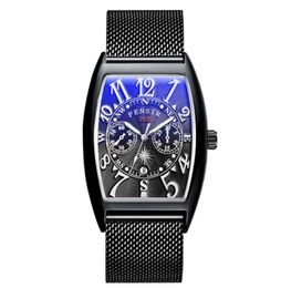 Wristwatches Men39s Unusual Luxury Design Wine Barrel Dial Watches Man Casual Sport Steel Quartz Watch For Men Relogio Masculin6747302
