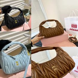 2024 Designer Tote Bag Handbag Women Fashion Luxury Hand Bags Letter Black White Pink Plain Corduroy Half Moon Small Mini Bags Womens Lady Shoulder Bag
