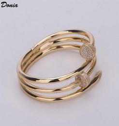 Donia Jewellery luxury bangle party European and American fashion large nails classic inlaid zirconia bracelet designer gift6796683