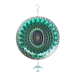 Decorative Figurines 3D Wind Spinner 12Inch Garden Laser Cut Hanging Spinners Metal Kinetic Yard Art Deco Indoor/Outdoor Decor