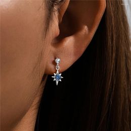 Stud Earrings CANNER S925 Sterling Silver Blue Zircon Star Ball Thread For Women 2024 18k Gold Classic Fine Jewellery Party Gifts