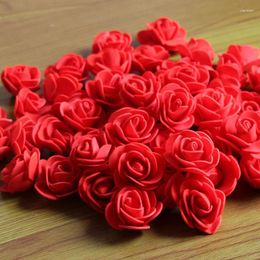 Decorative Flowers 50Pcs Foam Roses Artificial Flower Heads DIY PE Rose Accessories Decor Wall Panel